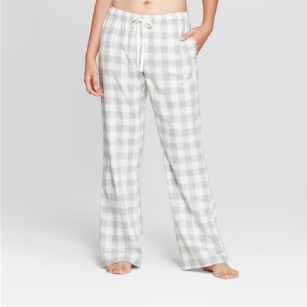 Gilligan & O'Malley Size Small Gray Cotton Plaid Flannel Pajama Pants
